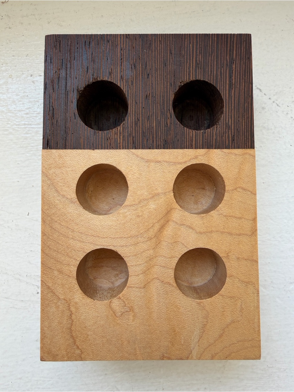 Kindred rollerball Wooden Multi-Hole Storage Block - Two-Tone Brown